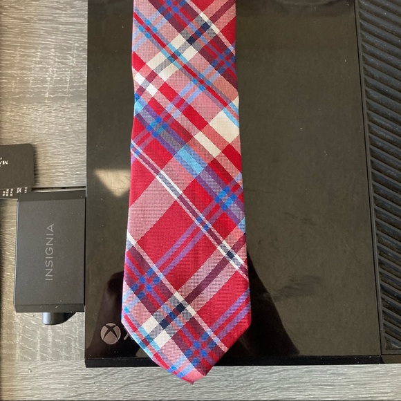 Express Tie Red Plaid - Picture 2 of 3